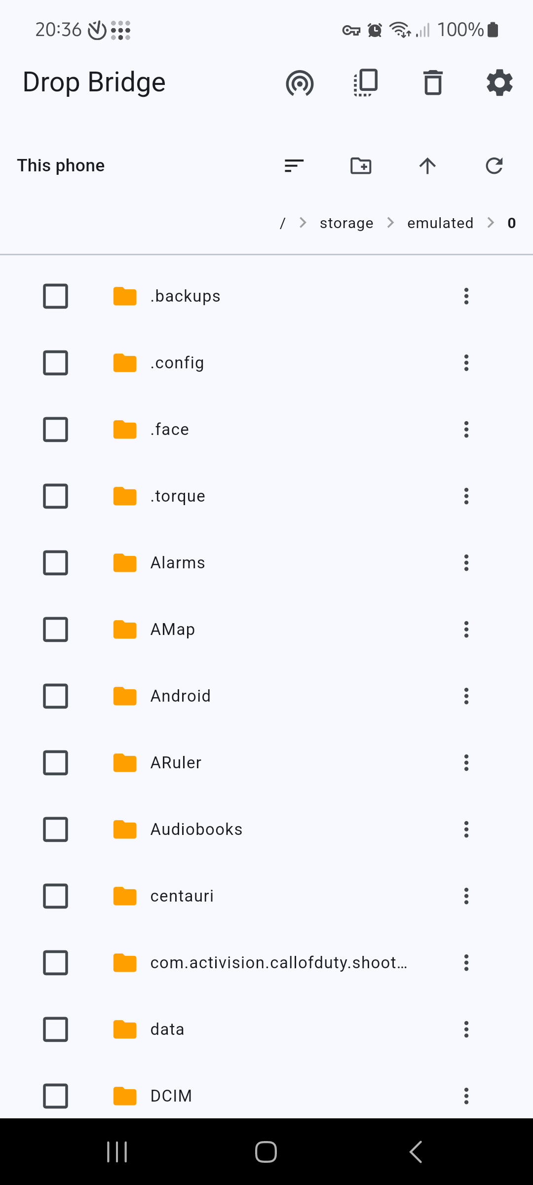 Browsing phone storage